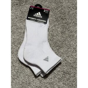 NWT Adidas White Women Aeroready Arch Compression Low Cut Socks 3 Pair Size 5-10